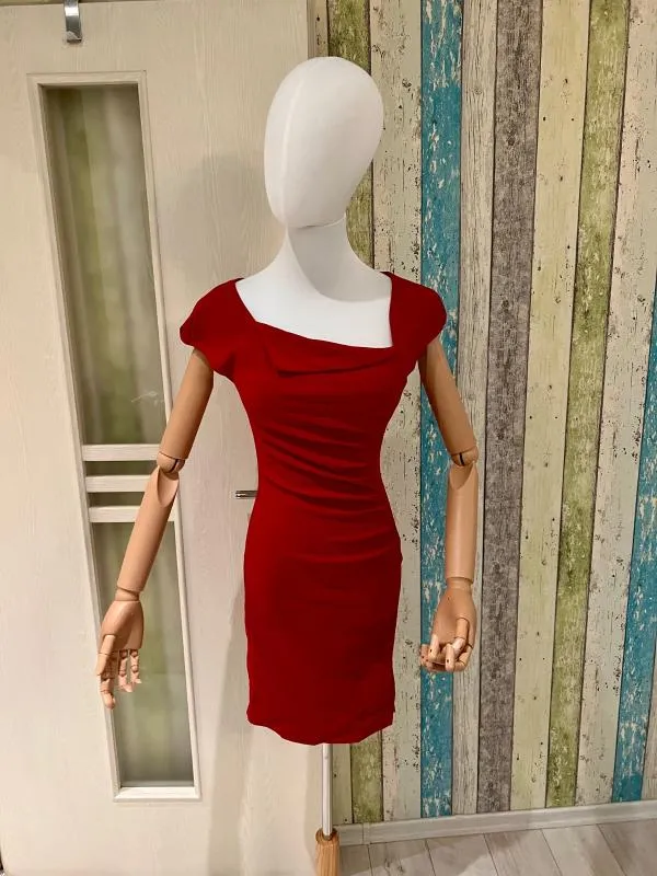 Rochie mulată Rinascimento S | Roșu, Mini, Fără mâneci - Image 2
