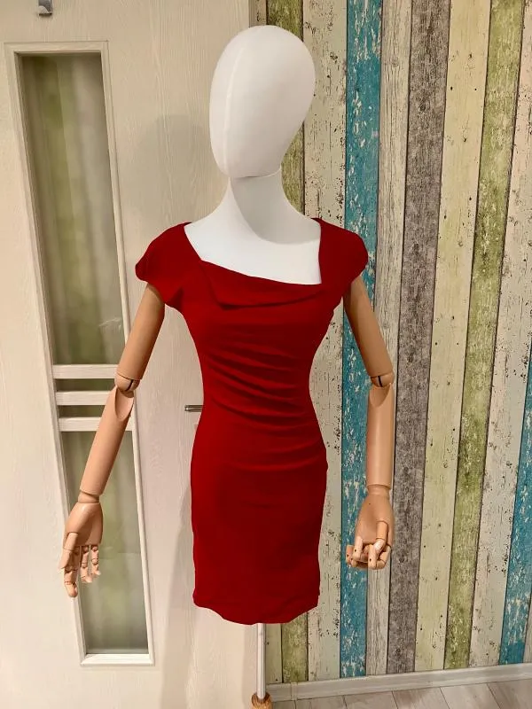 Rochie mulată Rinascimento S | Roșu, Mini, Fără mâneci - Image 4