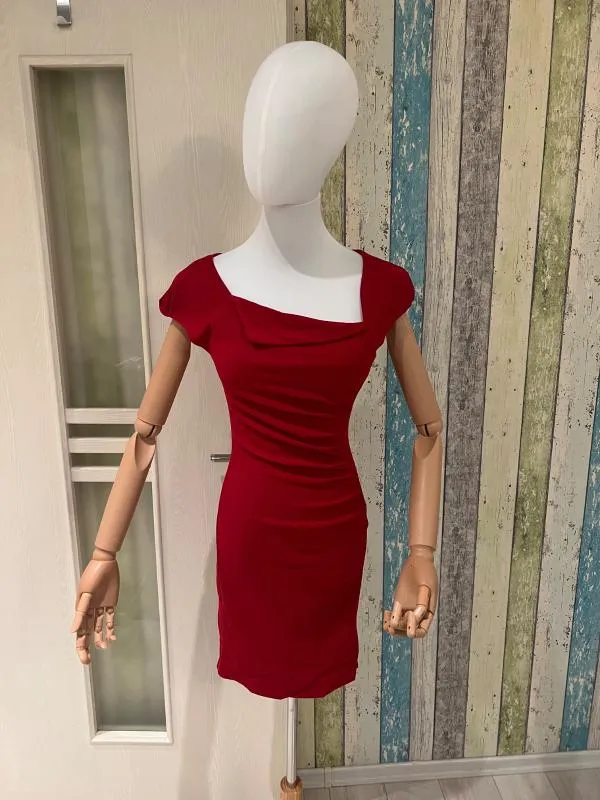 Rochie mulată Rinascimento S | Roșu, Mini, Fără mâneci - Image 5
