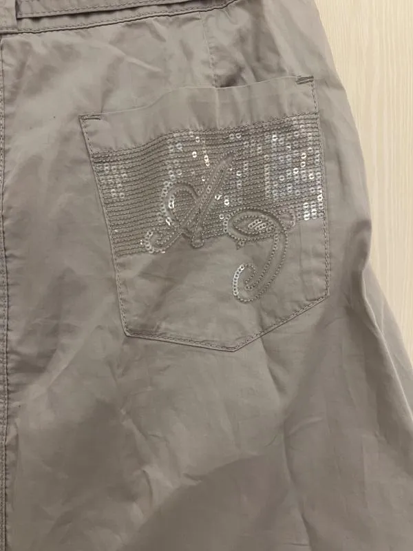 Fustă A-line Armani Jeans M | Gri, Mini, Lungă fit, Paiete, Bumbac - Image 9
