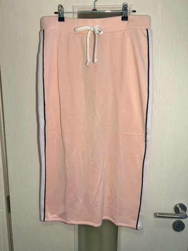 Fustă stil sport Juicy Couture L | Roz, Midi, Talie înaltă, Dungi, Bumbac - Image 5