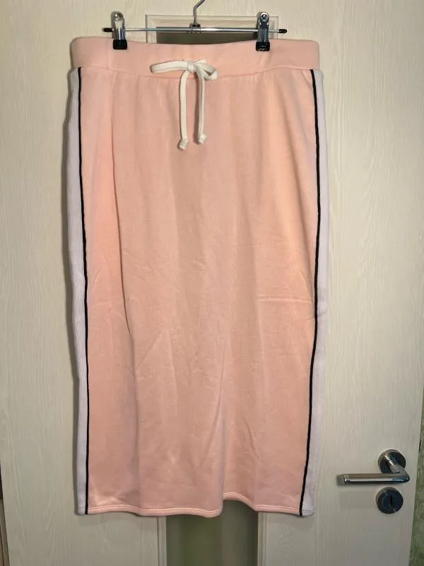 Fustă stil sport Juicy Couture L | Roz, Midi, Talie înaltă, Dungi, Bumbac - Image 6