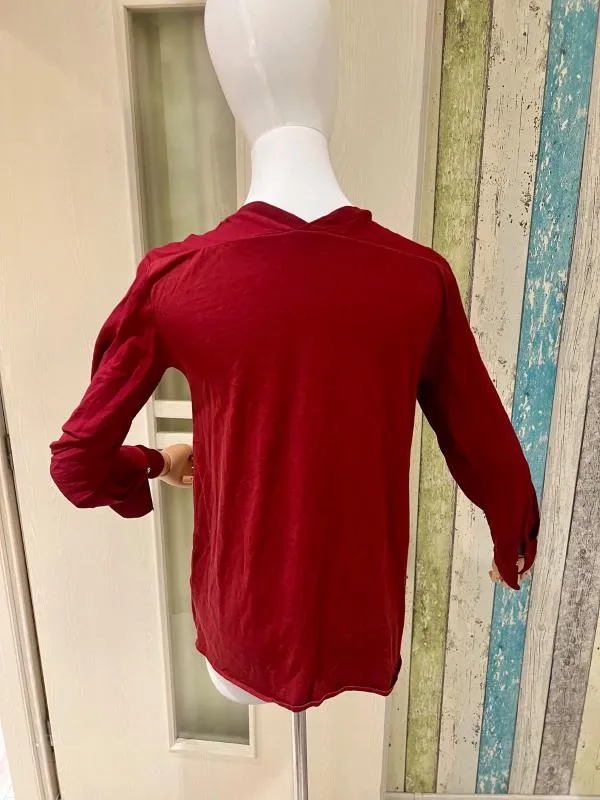 Bluză Massimo Dutti XS | Burgundy, Normal, Mânecă lungă, Monocrom, Vâscoză - Image 10