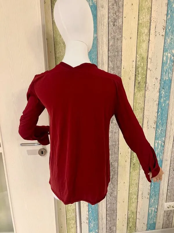 Bluză Massimo Dutti XS | Burgundy, Normal, Mânecă lungă, Monocrom, Vâscoză - Image 7