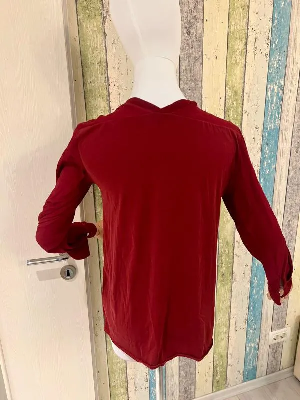 Bluză Massimo Dutti XS | Burgundy, Normal, Mânecă lungă, Monocrom, Vâscoză - Image 8
