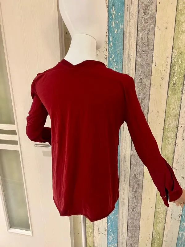 Bluză Massimo Dutti XS | Burgundy, Normal, Mânecă lungă, Monocrom, Vâscoză - Image 9