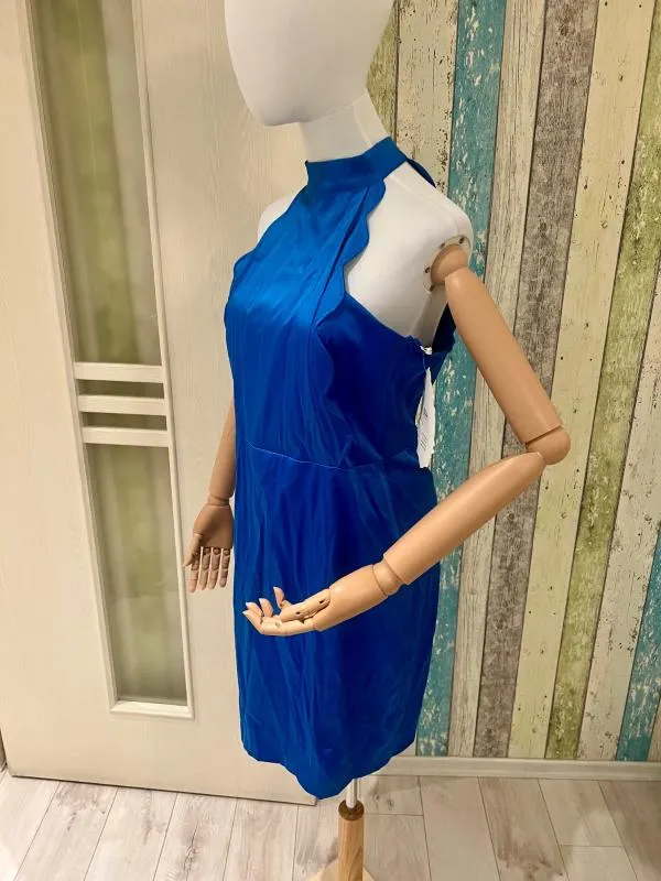 Rochie de ocazie Savuka XL | Albastru, Midi, Monocrom - Image 6