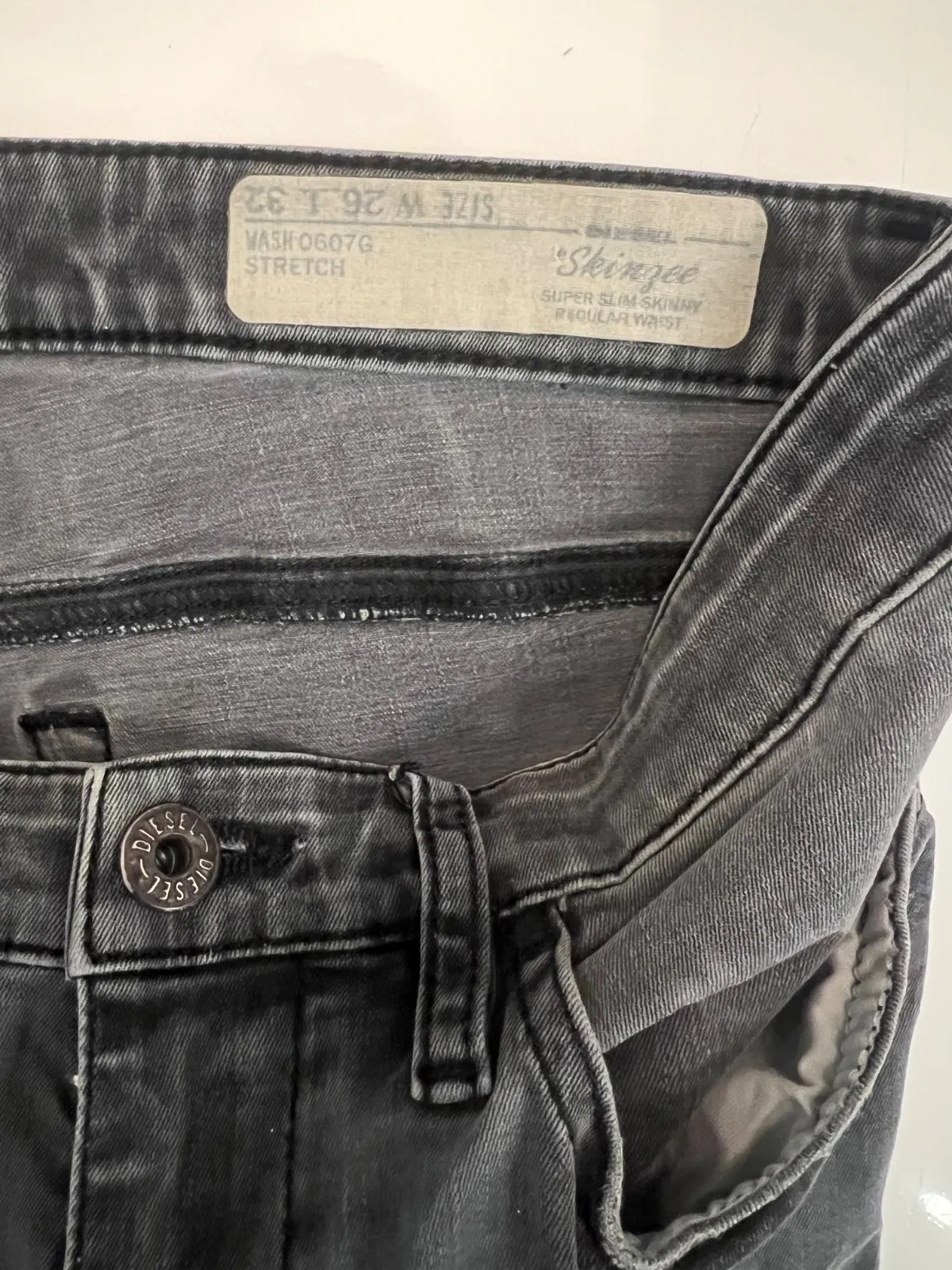 Blugi Diesel S | Gri, Lungi, Bumbac - Image 8