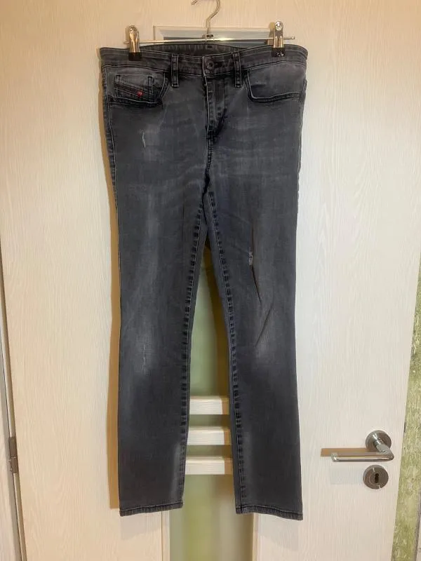 Blugi Diesel S | Gri, Lungi, Bumbac - Image 2