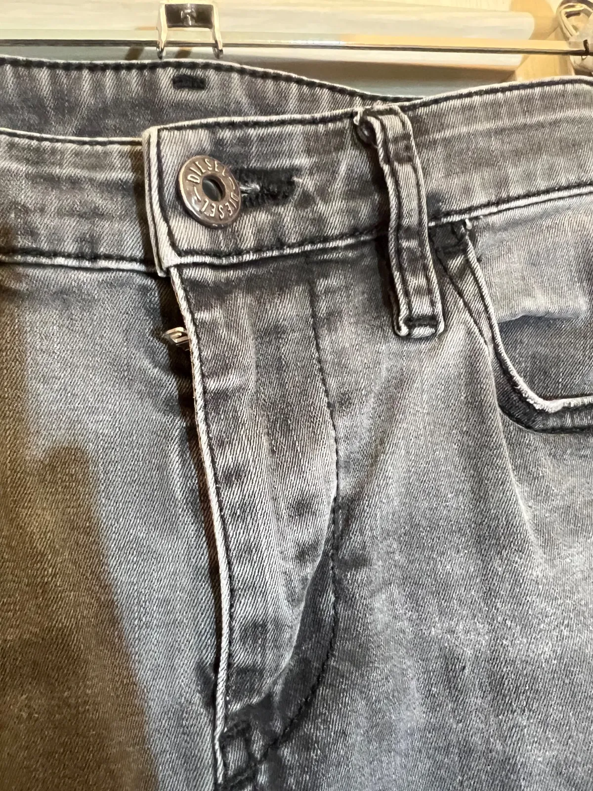 Blugi Diesel S | Gri, Lungi, Bumbac - Image 4