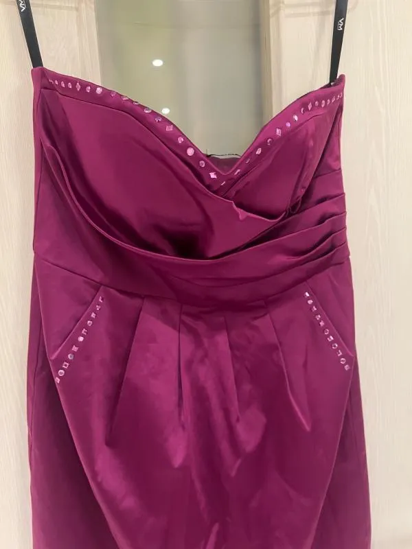 Rochie de ocazie Vera Mont M | Mov, Midi, Cu umerii goi, Pietre decorative - Image 12