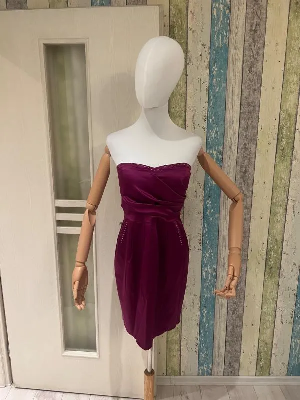 Rochie de ocazie Vera Mont M | Mov, Midi, Cu umerii goi, Pietre decorative - Image 5