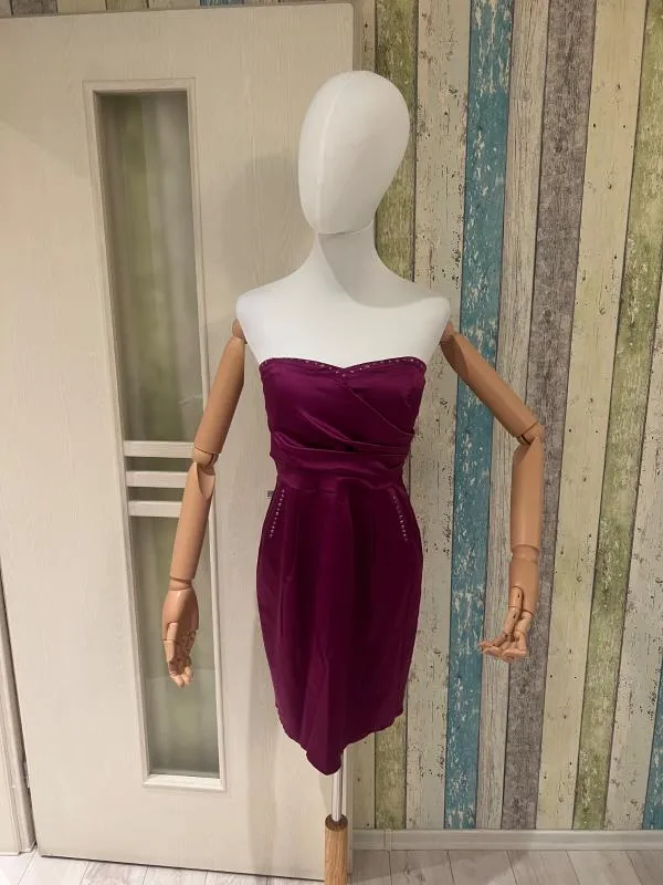 Rochie de ocazie Vera Mont M | Mov, Midi, Cu umerii goi, Pietre decorative - Image 8