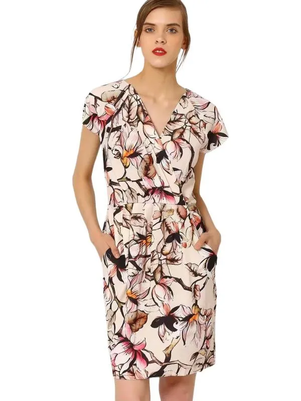 Rochie de ocazie Closet London S | Multicolor, Midi, Mânecă scurtă, Floral & Tropical