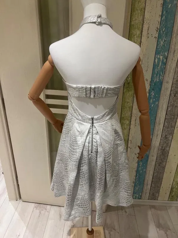 Rochie de ocazie Coast XS | Argintiu, Mini, Fără mâneci, Satinat - Image 7