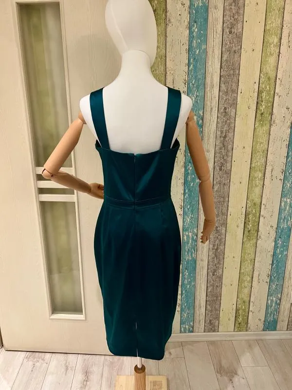 Rochie de ocazie Adrianna Papell M | Verde, Midi, Bretele subțiri, Satinat - Image 5