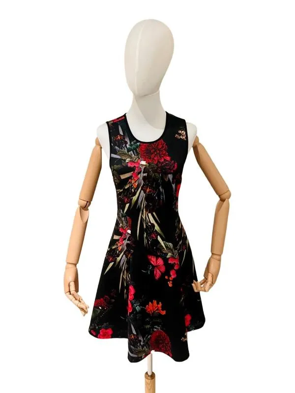 Rochie de ocazie Thurley M | Multicolor, Midi, Fără mâneci, Floral & Tropical, Satinat