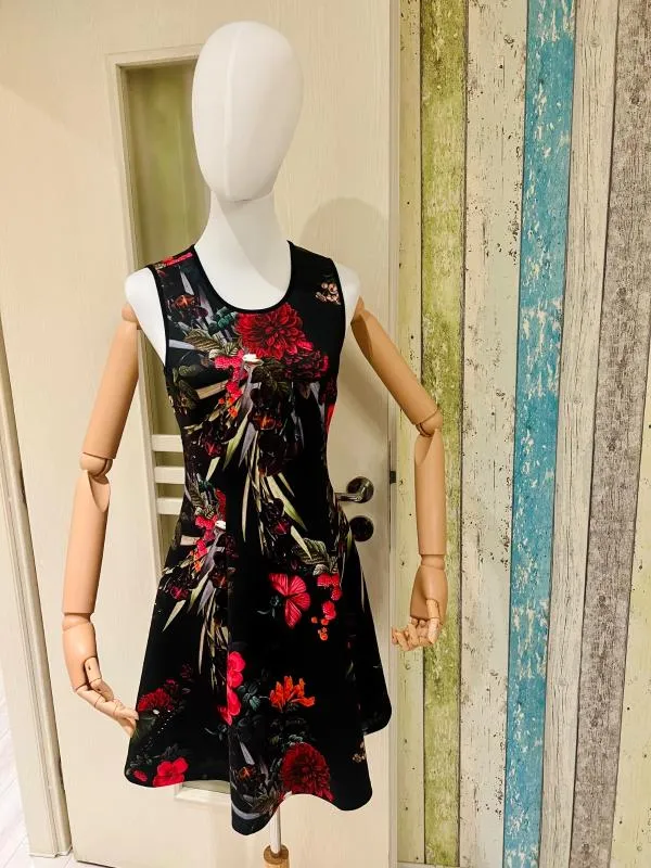 Rochie de ocazie Thurley M | Multicolor, Midi, Fără mâneci, Floral & Tropical, Satinat - Image 2