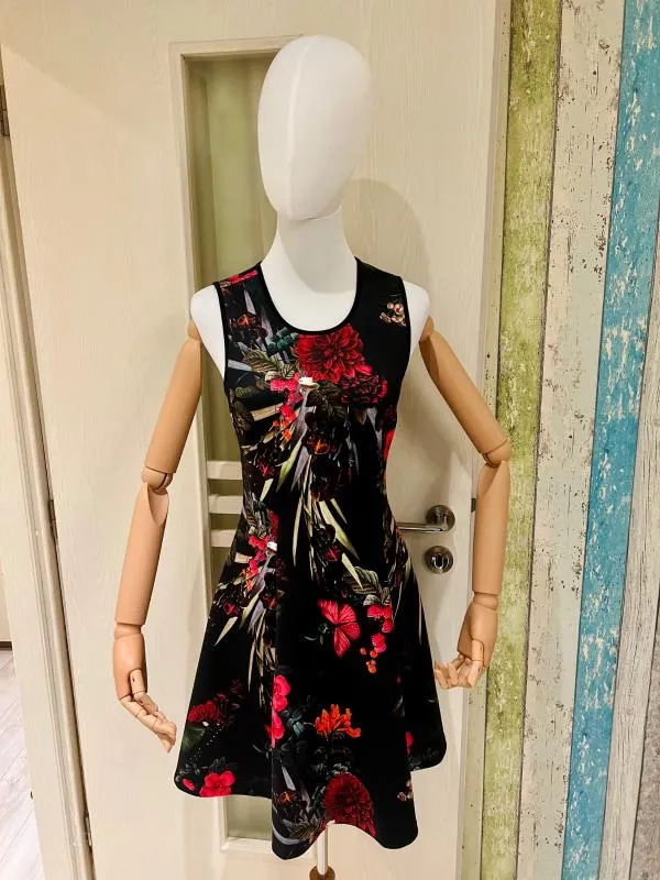 Rochie de ocazie Thurley M | Multicolor, Midi, Fără mâneci, Floral & Tropical, Satinat - Image 4