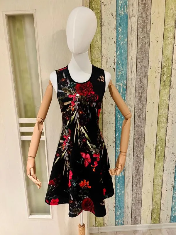 Rochie de ocazie Thurley M | Multicolor, Midi, Fără mâneci, Floral & Tropical, Satinat - Image 5
