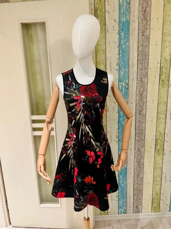 Rochie de ocazie Thurley M | Multicolor, Midi, Fără mâneci, Floral & Tropical, Satinat - Image 10