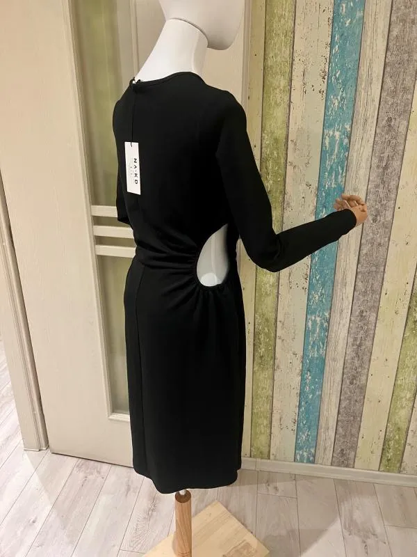 Rochie de seară NA-KD M | Negru, Midi, Cu decupaje - Image 8