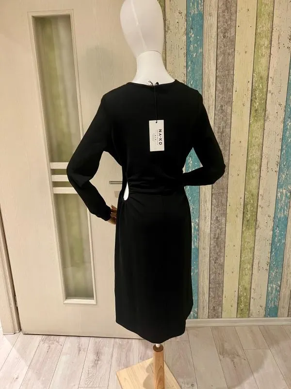 Rochie de seară NA-KD M | Negru, Midi, Cu decupaje - Image 9