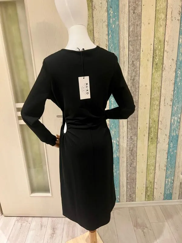 Rochie de seară NA-KD M | Negru, Midi, Cu decupaje - Image 10