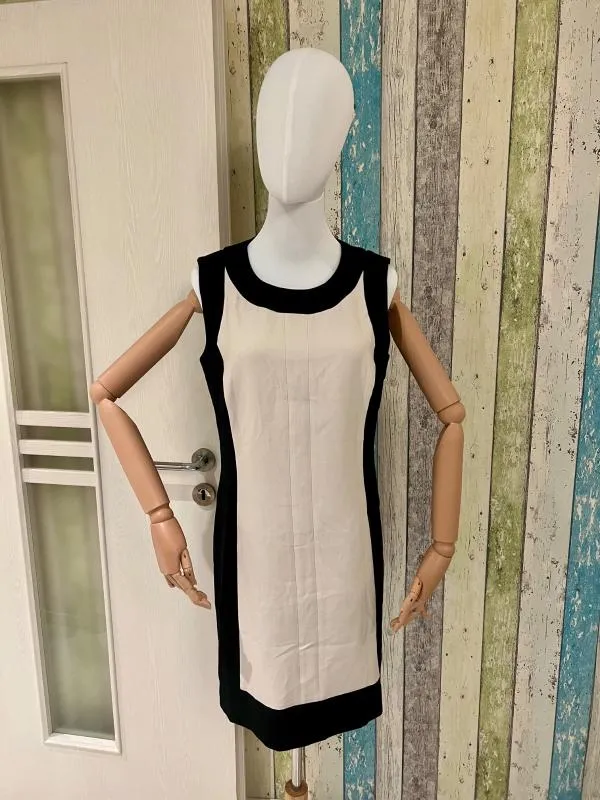 Rochie de seară Taifun M | Negru, Midi, Fără mâneci, Abstract & Color Block - Image 2