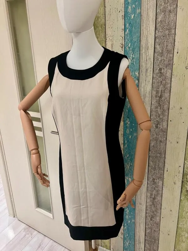 Rochie de seară Taifun M | Negru, Midi, Fără mâneci, Abstract & Color Block - Image 3