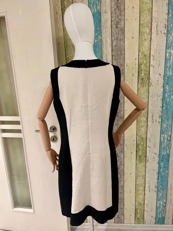 Rochie de seară Taifun M | Negru, Midi, Fără mâneci, Abstract & Color Block - Image 4