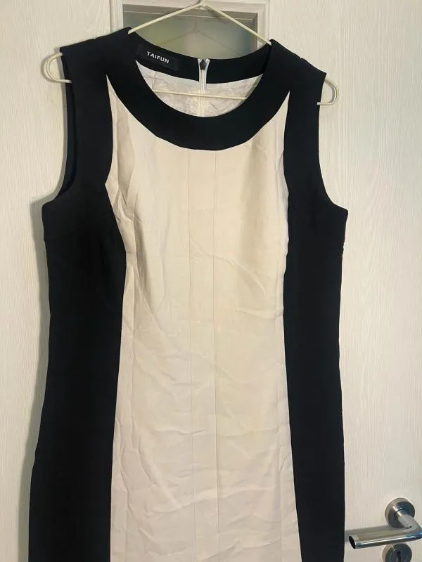 Rochie de seară Taifun M | Negru, Midi, Fără mâneci, Abstract & Color Block - Image 8