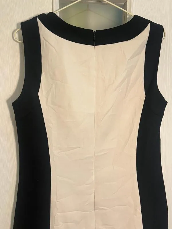 Rochie de seară Taifun M | Negru, Midi, Fără mâneci, Abstract & Color Block - Image 9
