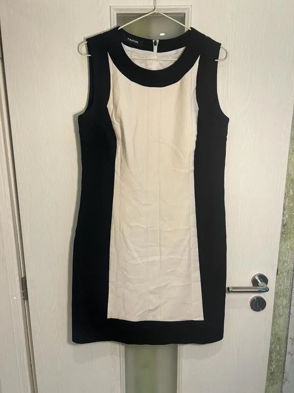 Rochie de seară Taifun M | Negru, Midi, Fără mâneci, Abstract & Color Block - Image 10