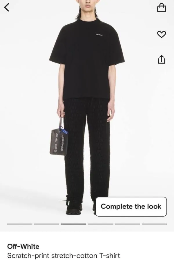 Tricou Off-White M | Negru, Normal, Bumbac - Image 4