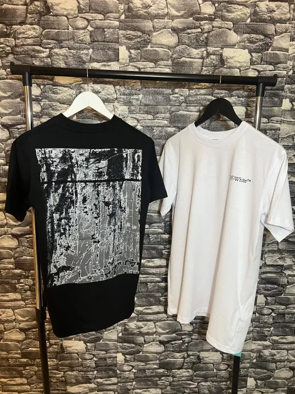 Tricou Off-White M | Negru, Normal, Bumbac - Image 7