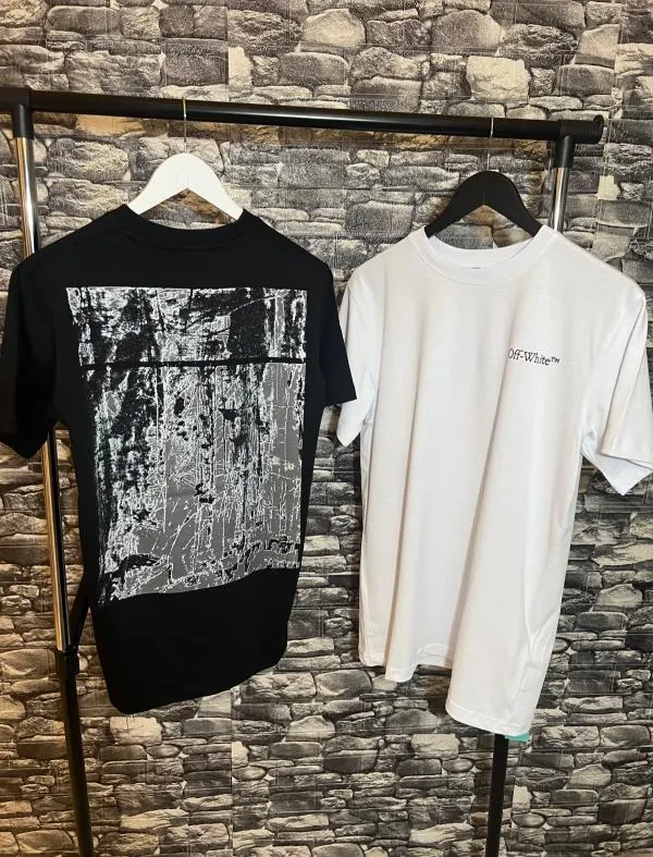 Tricou Off-White M | Negru, Normal, Bumbac - Image 8