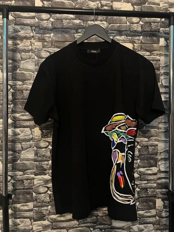 Tricou Versace M | Negru, Normal, Abstract & Color Block, Bumbac