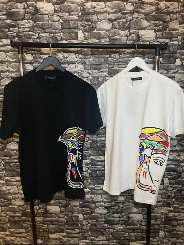 Tricou Versace M | Negru, Normal, Abstract & Color Block, Bumbac - Image 2