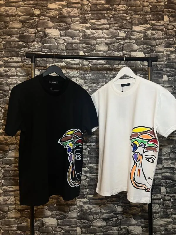 Tricou Versace M | Negru, Normal, Abstract & Color Block, Bumbac - Image 3