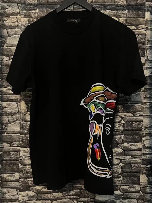 Tricou Versace M | Negru, Normal, Abstract & Color Block, Bumbac - Image 4