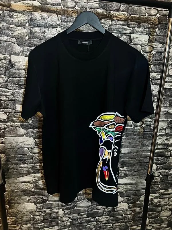 Tricou Versace M | Negru, Normal, Abstract & Color Block, Bumbac - Image 6