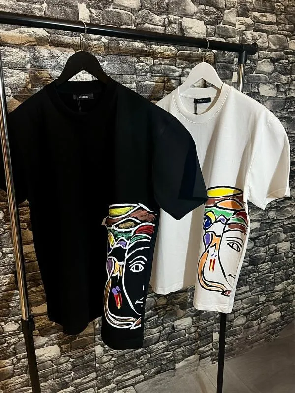 Tricou Versace M | Negru, Normal, Abstract & Color Block, Bumbac - Image 7