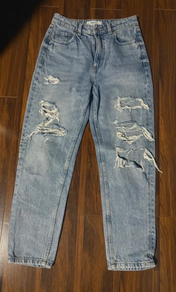 Blugi Reserved EU 34 | Bleu, Lungi, Talie medie, Denim - Image 5