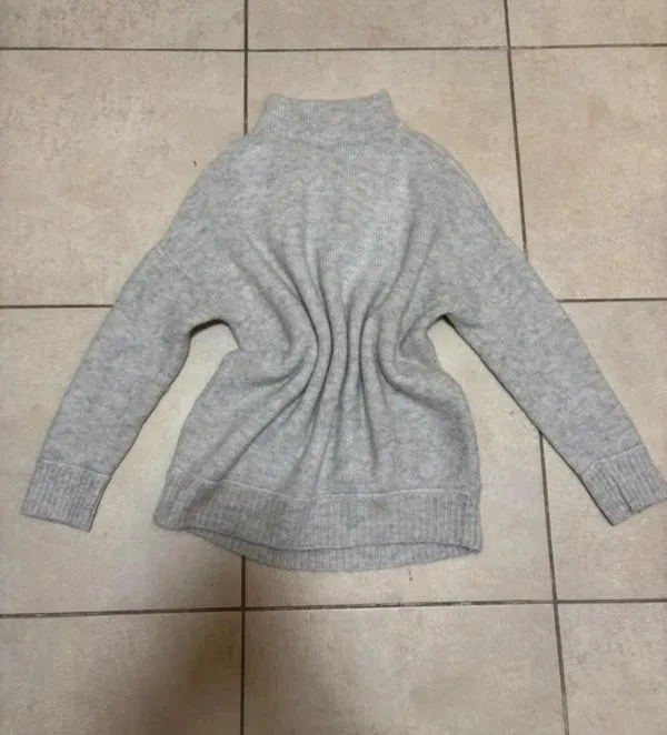 Pulover cu guler înalt H&M EU 34 | Gri, Normal, Regular fit, Monocrom - Image 2