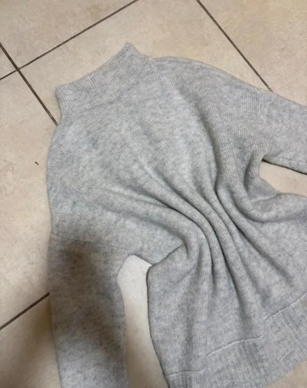 Pulover cu guler înalt H&M EU 34 | Gri, Normal, Regular fit, Monocrom - Image 3