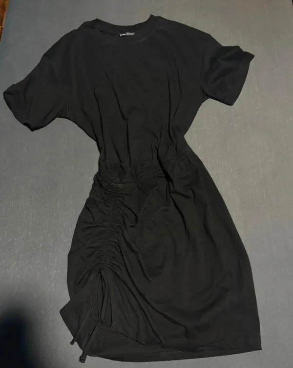 Rochie dreaptă Bershka XS | Negru, Mini, Mânecă scurtă - Image 6