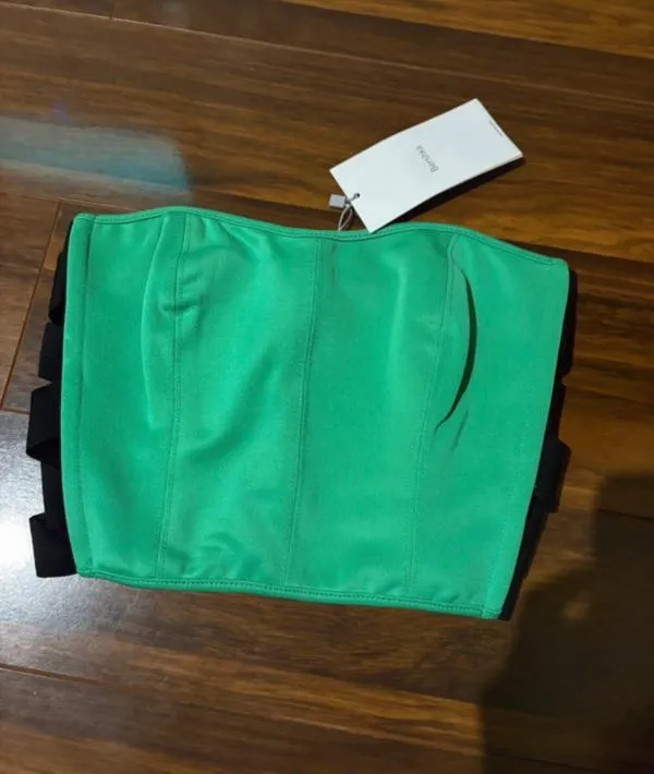 Top tip bustieră Bershka S | Verde, Normal - Image 2