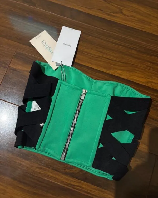 Top tip bustieră Bershka S | Verde, Normal - Image 3