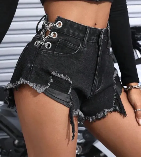 Blugi Shein EU 36 | Negru, Scurți - Image 2